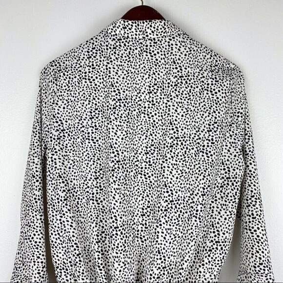Lulu's Always Lovely Ivory and Black Print Long Sleeve Bodysuit Size S - Picture 8 of 13